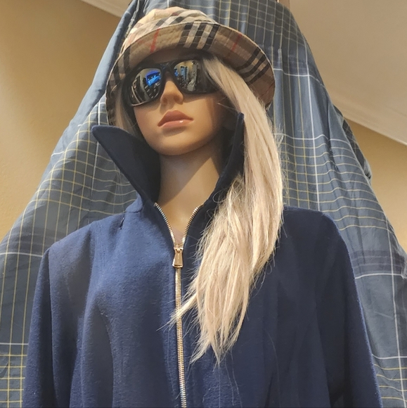 Michael Kors Women's Blue Long Sleeve Pockets Collared Full Zip Overcoat Size 0X - Picture 11 of 13